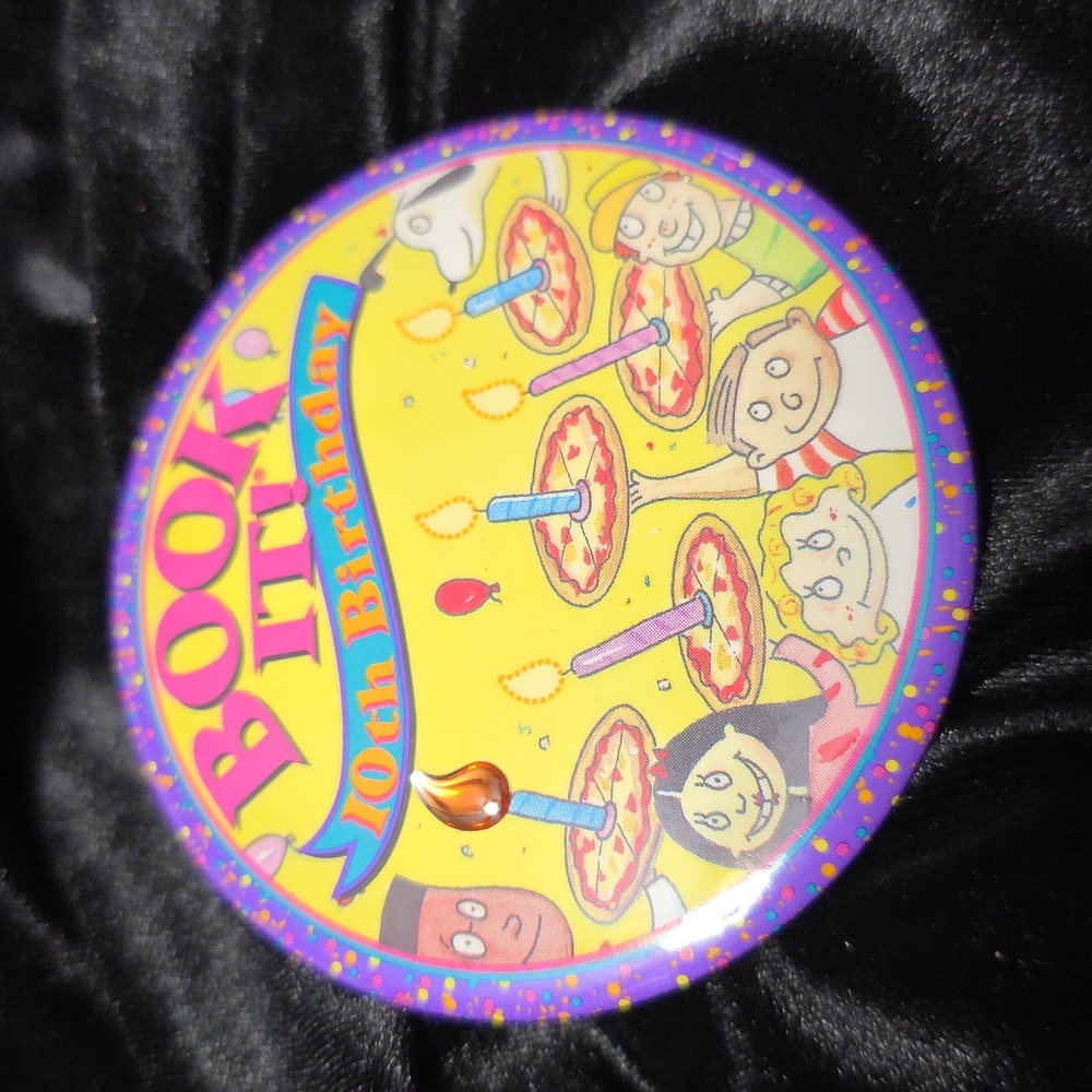 Book It, 3" Pin, Gently Preloved, 1994 10th Birthday‎
